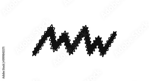 Black Pixelated Wavy Line Graphic Element.