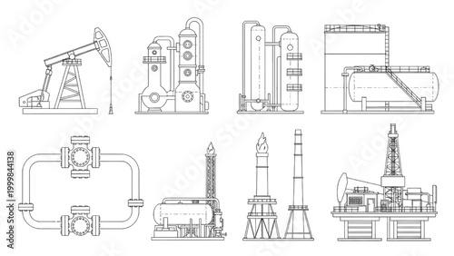 Oil and gas industry equipment and infrastructure schematic drawings