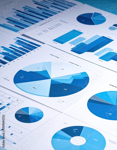 Blue charts & graphs for data analysis and reports