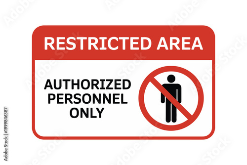 Quadro em tela Restricted area vector sign