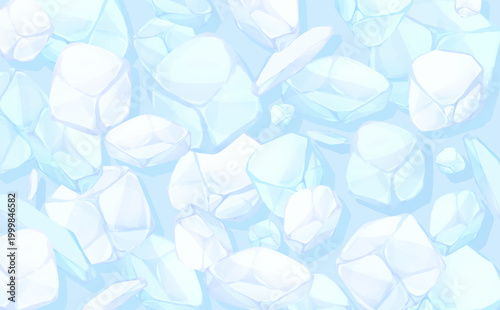 手描きの氷イラスト背景_横