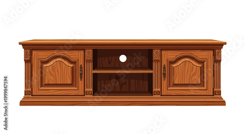 Elegant Wooden TV Stand with Storage