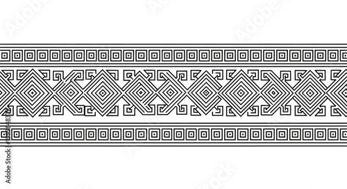 Quadro su tela Seamless Ancient Greek Decorative Border Pattern Design.