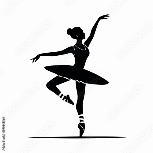 Silhouette of a ballerina in a graceful pose