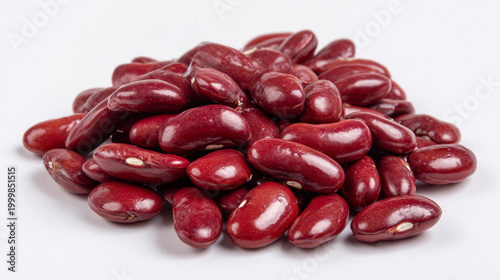 A neat pile of dried red kidney beans.