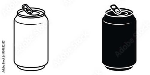 Soda can icon in flat style, drink bottle vector illustration on isolated background, beverage sign business concept, modern minimal packaging symbol suitable for menus, branding, and advertising