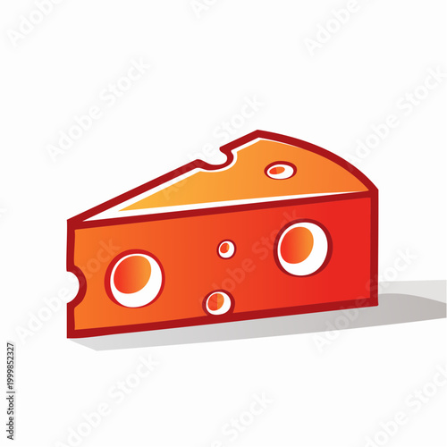 Stylized Wedge of Cheese with Holes
