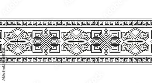 Fotografie Seamless Ancient Greek Geometric Pattern Border.
