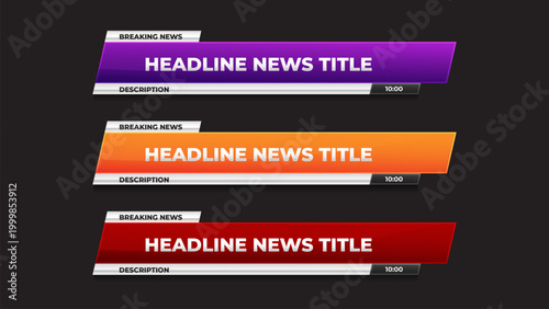 headline lower third with variation color for news banner template