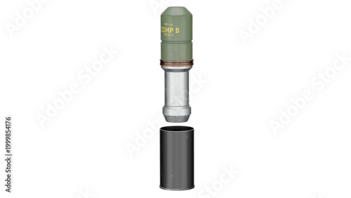 Fotografie 3d rendering grenade shell