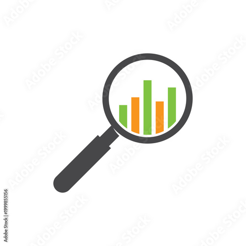 magnify business traffic logo design.finance magnify logo