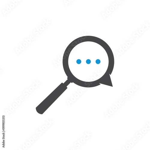 bubble chat magnify logo icon design. chat logo with magnify logo