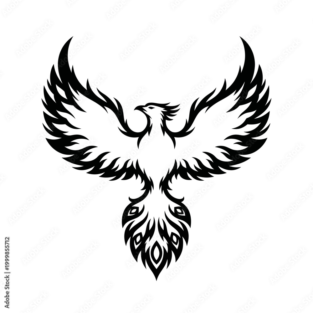 Fototapeta premium Mythical Phoenix Bird Silhouette