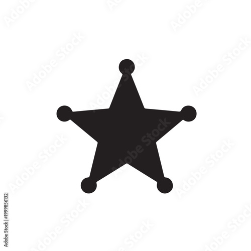Foto sheriff star icon on white background
