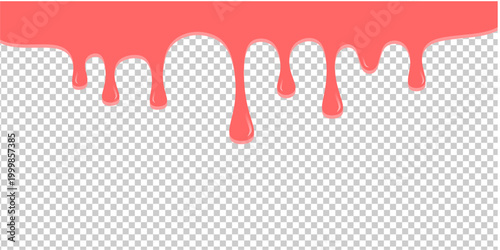 Wavy syrup illustration. Dripping candy illustration background. Pink ice cream drip illustration. Fast food caramel drip illustration. Hand-drawn milk drip on transparent background.
