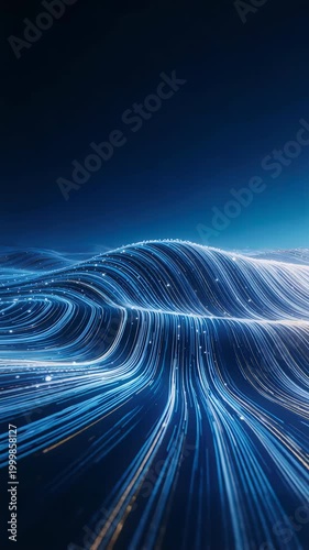 Abstract digital wave landscape, seamless loop