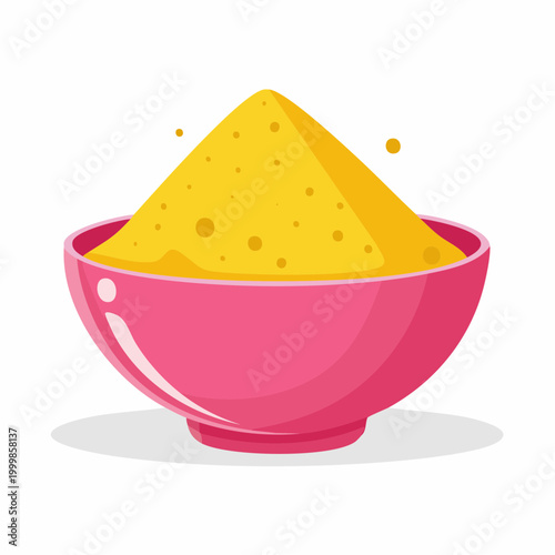 Yellow Powder in a Pink Bowl