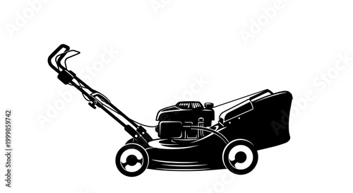 Gardening equipment lawnmower silhouette for yard maintenance tasks symbolizing outdoor chores and lawn care services