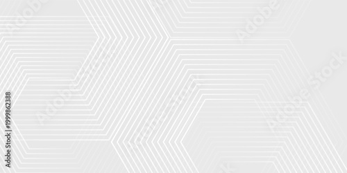 Hexagonal white grey wave light technology texture background. Abstract big data digital concept. modern background. vector eps10.