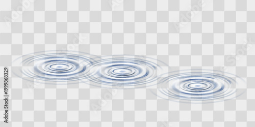 Ripple Water Surface From Drop Side View Vector. Gravity Capillary Water Waves Motion Produced By Droplet. Beverage Or Drink Swirl Round Texture
