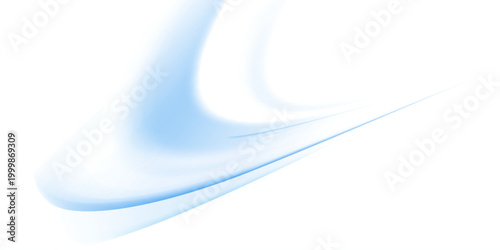 Blue shiny sparks of spiral wave. A curved bright line of speed is spinning. Shiny wavy path. Rotating dynamic neon circle. Magic blue swirl with highlights.