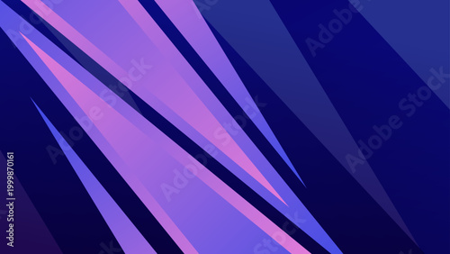 Futuristic geometric background with sharp blue and purple diagonal strips for tech and gaming visuals