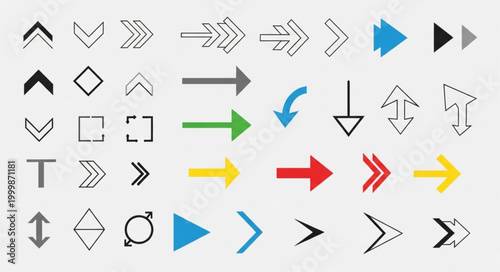 Collection of various arrow icons and symbols.