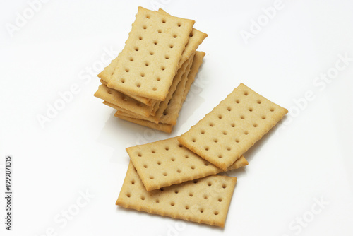 Crisp Snacking Crackers on white background