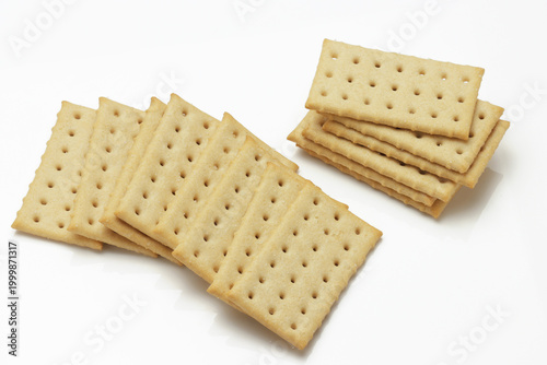 Crisp Snacking Crackers on white background