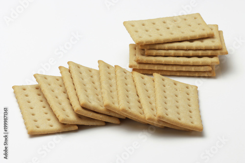 Crisp Snacking Crackers on white background