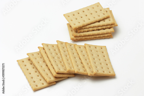 Crisp Snacking Crackers on white background