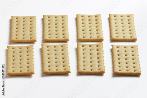 Crisp Snacking Crackers on white background