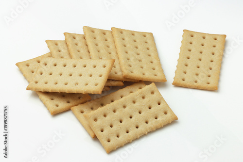 Crisp Snacking Crackers on white background