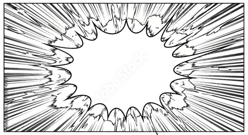 Comic book manga style action burst speech bubble background.