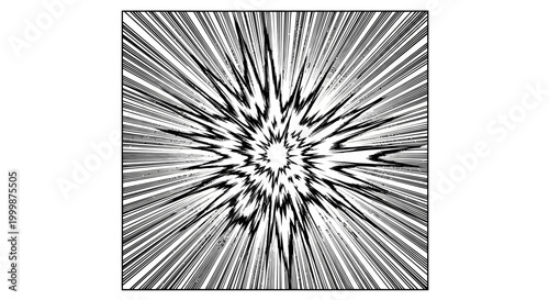 Black and white manga style action impact effect illustration.
