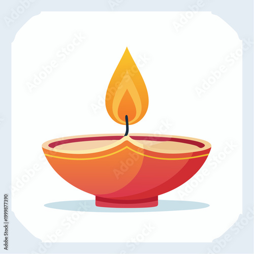 Diya Lamp with Flame