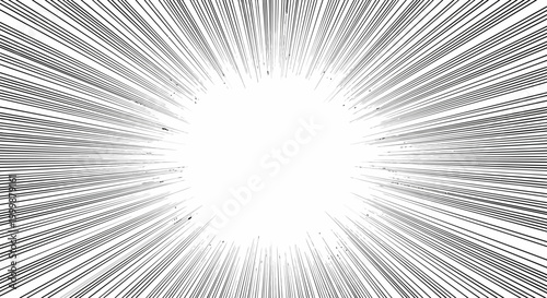 Картината върху платно Manga speed lines effect with radial zoom pattern for comic background