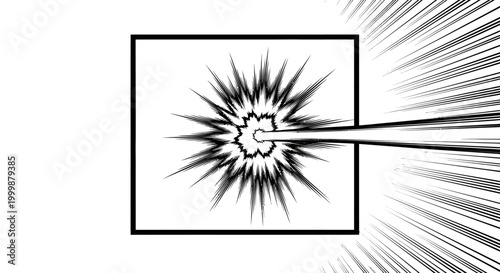 Bild auf Leinwand Anime style comic book explosion impact effect frame.