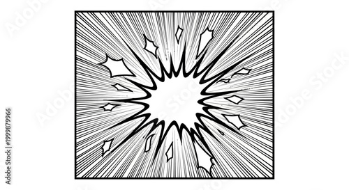 Dynamic Manga Style Comic Book Explosion Effect Graphic.