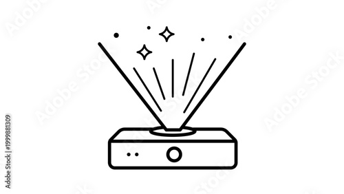 Foto Holographic Display Projector Vector Icon with Editable Stroke