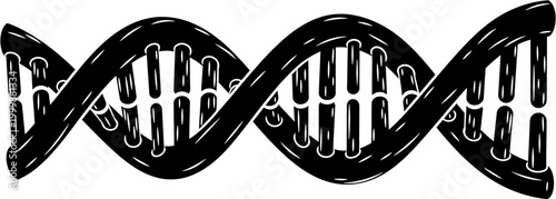 Intricate hand-drawn illustration of a DNA double helix, symbolizing genetic information, heredity, and the fundamental blueprint of life within biological science