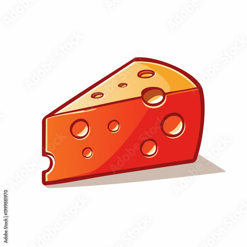 Cartoon wedge of Swiss cheese with holes