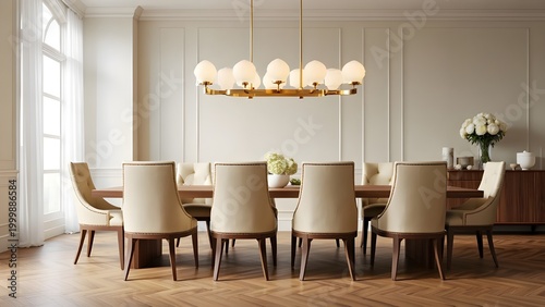 Walnut Brass Dining Room 