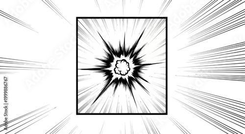 Manga Style Impact Explosion Effect Graphic.