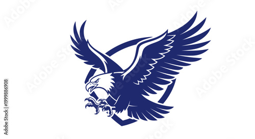 Majestic Eagle Emblem, Freedom Symbol, Soaring Bird of Prey, Vector Illustration