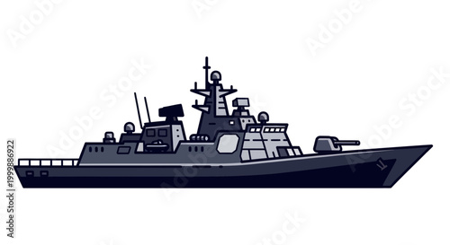Modern Warship Illustration