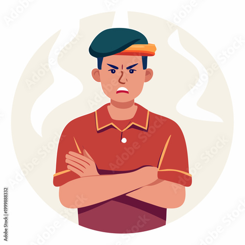 Angry Man with Arms Crossed