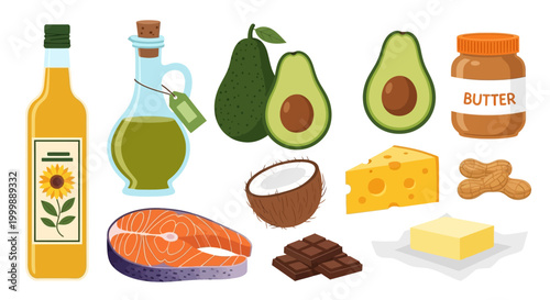 Healthy Fats and Nutrient Rich Food Sources Collection.