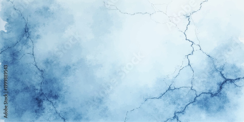 Abstract blue grunge wall texture features a vintage paper pattern blended with a light cloudy sky and retro summer sunlight for a weathered nature background