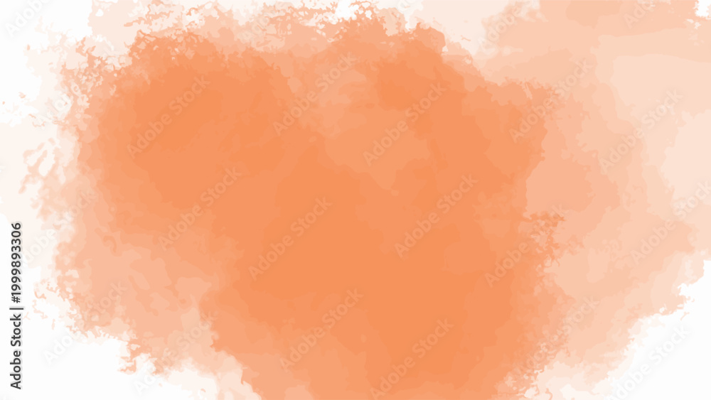 Fototapeta premium Soft orange watercolor paint wash and splatter effect. Abstract hand-painted gradient texture for background.